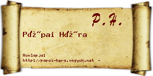 Pápai Héra névjegykártya